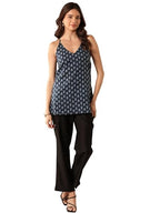 Libas WomenS Cotton Blend Printed Straight Kurti (98269_Navy Blue