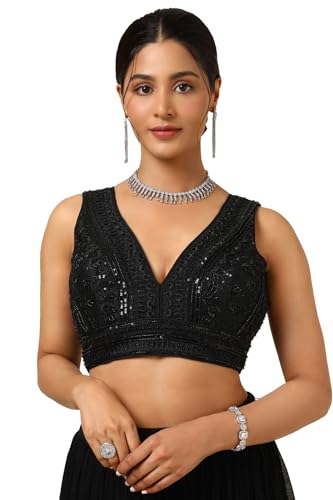 Soch Women Tussar Embroidered Sleeveless Regular Fit Blouse
