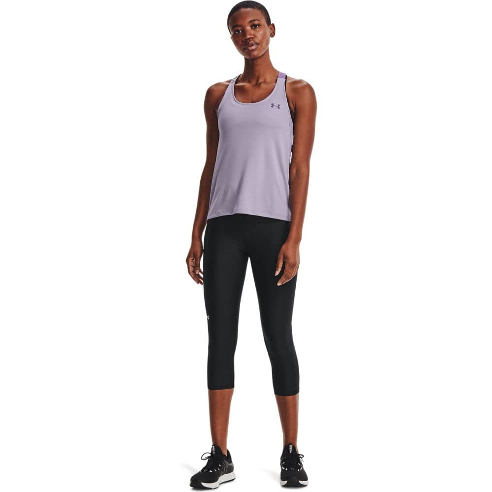 Under Armour Womens HeatGear Armour High Waisted Pocketed No-Slip Capri , Black (001)/White , Small