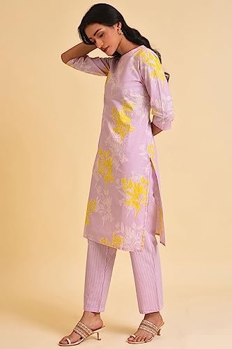W For Woman Women'S Cotton Kurta & Slim Pant (23Fews19416-121129_Lilac