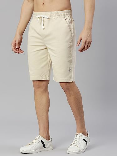 Thomas Scott Mens Solid Slim Fit Shorts Beige