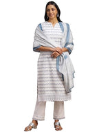 Libas WomenS Cotton Blend Kurta Set (35365_Off White