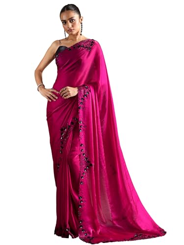 Libas Embellished Satin Saree For Women (16829Pr)