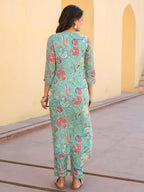 ANNI DESIGNER Womens Rayon Blend Straight Printed Kurta with Pant (Vitudi Green_L_Green_Large)