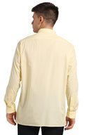 Turtle Men 100% Cotton Slim Fit Yellow Solid Formal Shirt