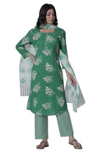 W For Woman Green Floral Printed Straight Kurta, Pants With Dupatta Set_24Onws10616-123032_L