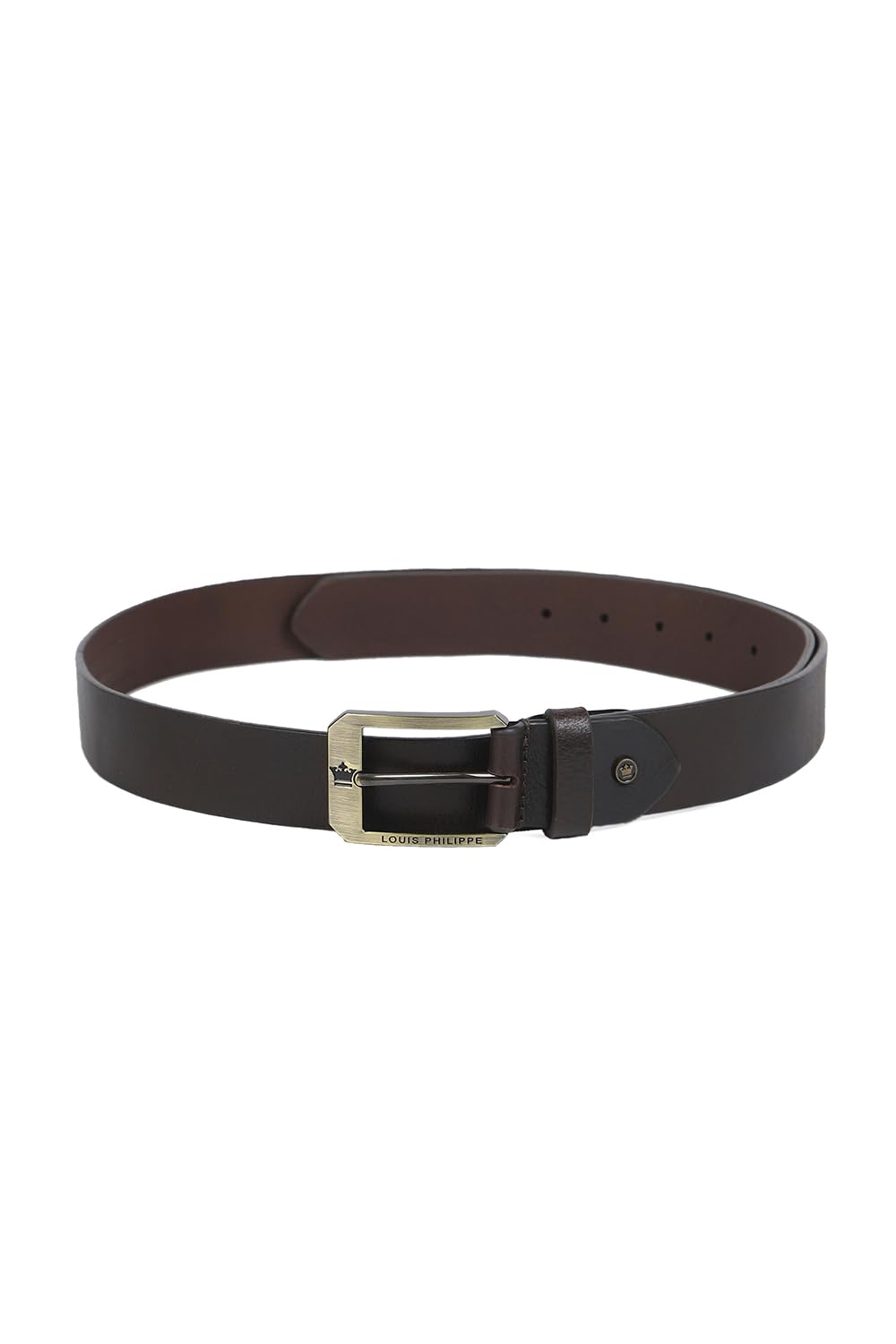 Louis Philippe Men Brown Textured Genuine Leather Casual Belt