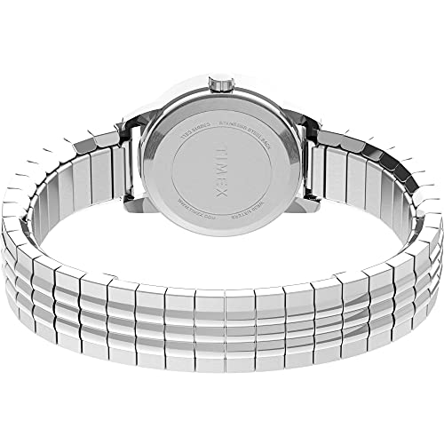 Timex Women's Easy Reader 25mm Perfect Fit Watch - Silver-Tone Case White Dial with Silver-Tone Expansion Band