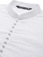 See Designs Mens Kurta | Specially Crafted And Designed For The Eid Festival White Cotton Embroidered Kurta Mandarin Collar Long