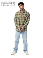 The Souled Store| Checks: Blue, Green, And Yellow Mens And Boys Shirts|Full Sleeve|Loose Fit Checks|100% Cotton Multicolored Men