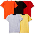 T2F Boy Cotton Printed Regular Fit T-Shirt (Pack of 5),Multicolour,6-7 Years