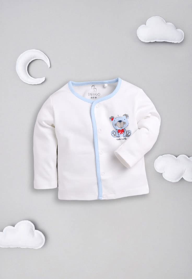 BABY GO Baby Boy 0-3M,3-6M,6-9M,9-12M Full Sleeves 100% Pure Cotton T-Shirt Combo Pack Of 3 (White)