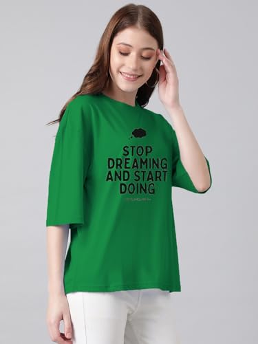 KOTTY Womens Cotton Blend Printed Oversized T-Shirts