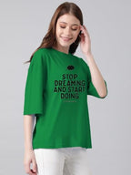 KOTTY Womens Cotton Blend Printed Oversized T-Shirts
