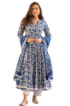 Flosive Blue Rayon Cotton Anarkali Kurti Set (In, Alpha, M, Regular, Standard, Blue)