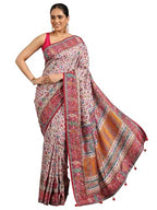 Libas Womens Printed Silk Blend Saree With Blouse Piece