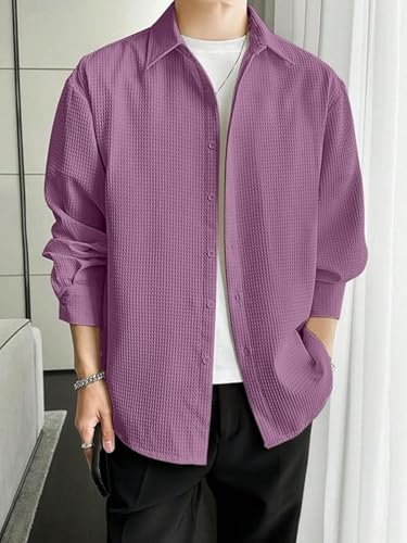 Leriya Fashion MenS Regular Fit Shirt (Lf-Ms-6271_Purple
