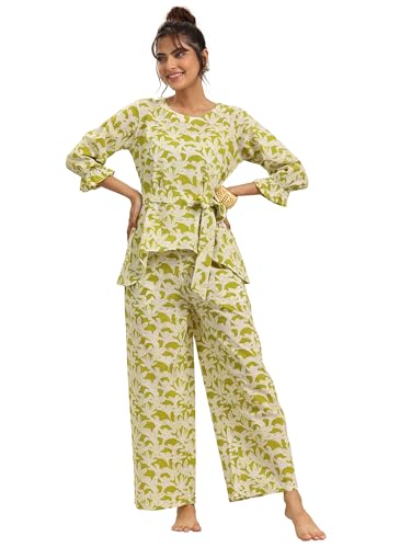 Libas WomenS Cotton Regular Casual Night Suit (50316_Xl) Green