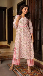 FABNEX Cotton Blend Kurta Set For Women | Women Kurta | Women Kurta Sets Kurtis | Women Kurta Pant Set | Women Kurta Pant Set Wo