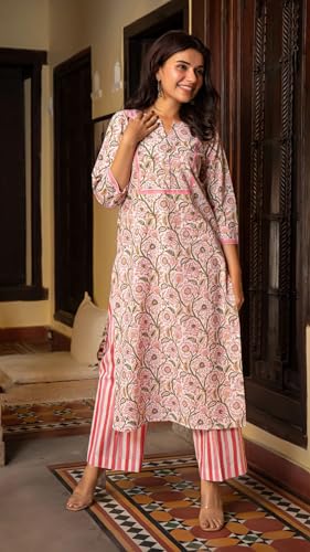 FABNEX Cotton Blend Kurta Set For Women | Women Kurta | Women Kurta Sets Kurtis | Women Kurta Pant Set | Women Kurta Pant Set Wo