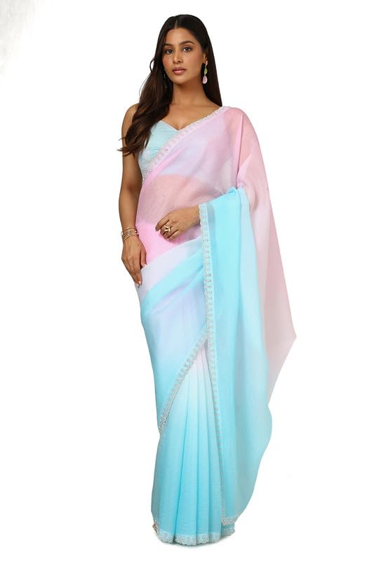 Soch Women Tissue Ombre Saree with Work