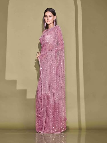 Womanista WomenS Women Ready To Wear Saree Ll Women Lycra Saree Ll Women Pre Draped Saree Ll Women One Minute Saree Ll Un-Stitc