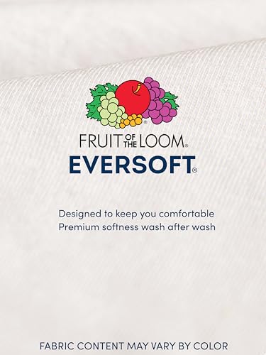 Fruit of the Loom Men's Eversoft Cotton T-Shirts (S-4XL), Crew-2 Pack-White, X-Large