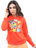 Ketch WomenS Cotton Blend Hooded Neck Sweatshirt (Khss000158_Red