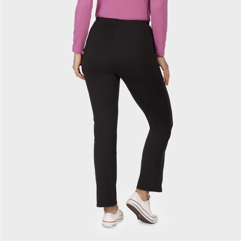BlissClub Women The Ultimate High Rise Straight Pants|Trousers for Women|Straight Fit|Pintuck Design|Polyester,Black