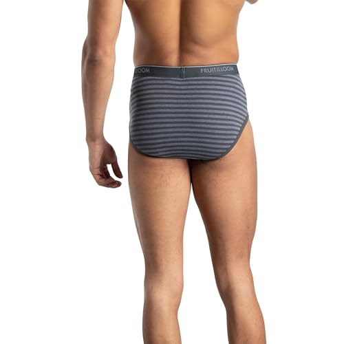 Fruit of the Loom mens Tag-free Cotton Briefs Underwear, 6 Pack - Assorted Stripe/Solids, Medium US