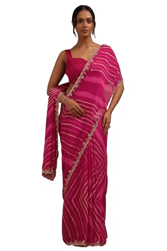 Soch Women Georgette Leheriya Print Saree with Sequins