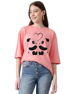 KOTTY Womens Cotton Blend Printed Oversized T-Shirts