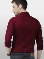 Tee Projekt Mens Shirt Solid Cotton Long Sleeve Button Down Beach l Office l Home (Pack of 1)
