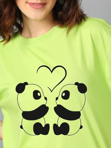 KOTTY Womens Cotton Blend Printed Oversized T-Shirts