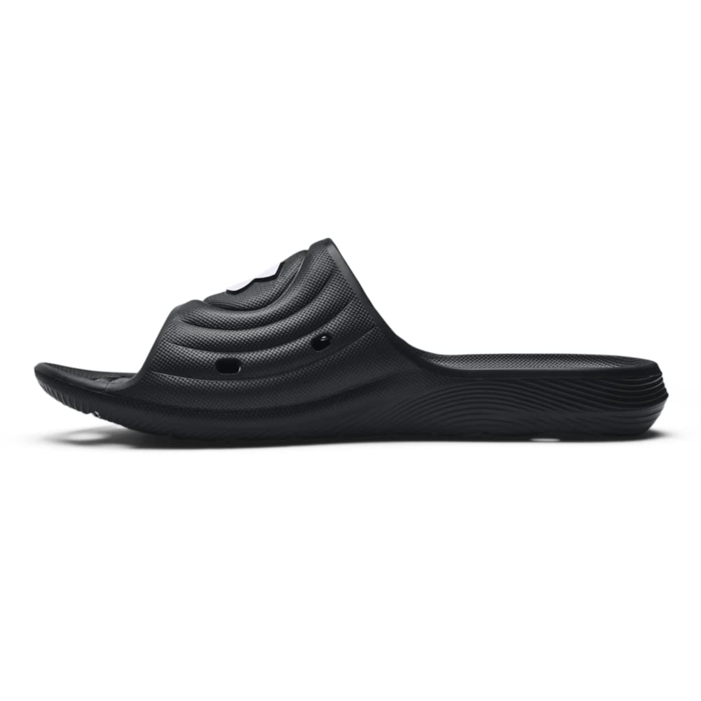 Under Armour mens Locker Iv Slide Sandal, Black Black White 001, 8 US