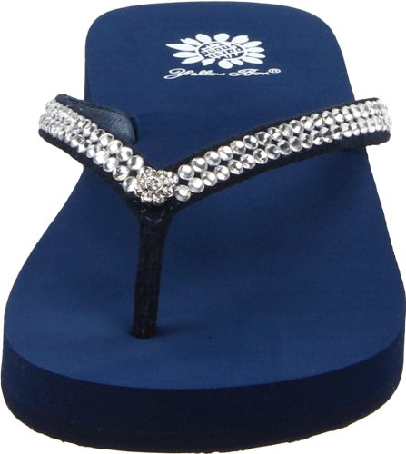 Yellow Box womens Jello Flip Flop, Navy, 8 US