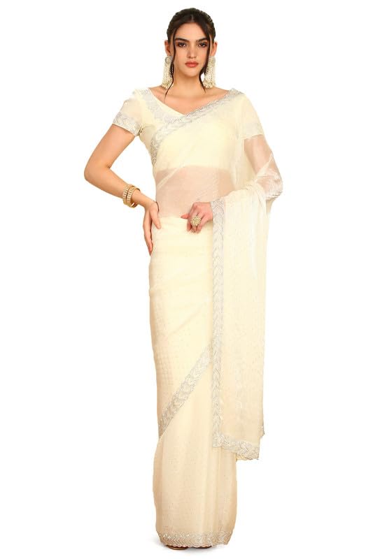 Soch Women Coloured Embellished Saree