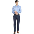 Turtle Men Cotton Solid Slim Fit Formal Shirts Blue