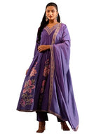 Libas Art Printed Muslin Anarkali Kurta Set For Women (49823Axxl)