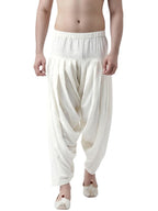 Kisah Mens Patiala, Rayon Solid Dyed Off White Patiala Pant For Men, 40
