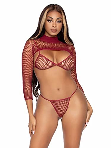 Industrial Top Gstring Lg Slve Burgandy