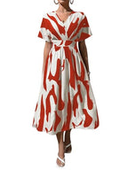 Leriya Fashion Midi Dress for Women | One Piece Dress for Women | Beach Dress for Women (Small, Red)