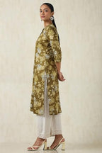 Soch WomenS Cotton Botanical Regular Kurta (Cws5Ku61082_Olive