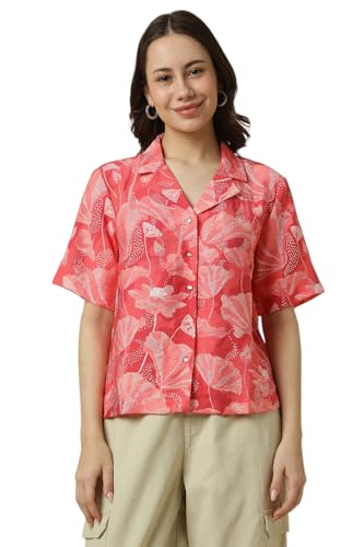 Allen Solly Women Printed Short Sleeve Button-Down Shirt