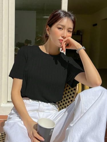 Wedani Solid Regular Fit Jeans Korean Western Tops for Women Stylish