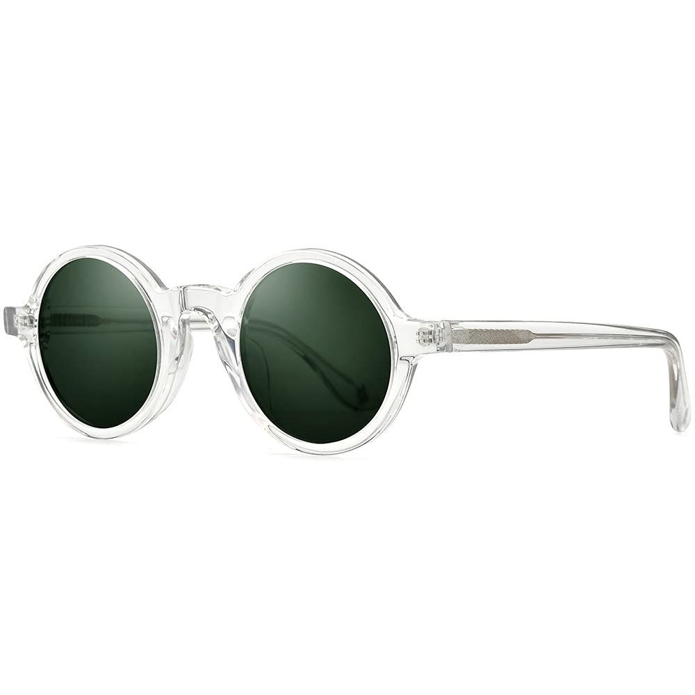 HEPIDEM Acetate Men Retro Vintage Polarized Sunglasses for Women,Trendy UV400 Protection Round Frames Eyewear Zolman Small 42mm