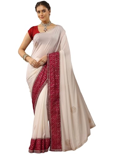 Libas Embellished Crepe Saree For Women (47906P)
