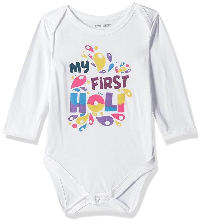 Bon Organik Unisex My First Holi Bodysuit Baby