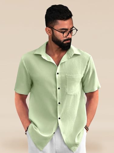 Tee Projekt Mens Solid Regular Fit Shirt (ERE-02_Mint Green