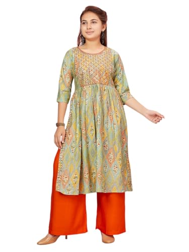 Aarika Girls Orange Colour Silk Kurti (Kurti-K-Ap-1123-Orange-40)